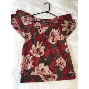 The Limited Flutter sleeve satiny top